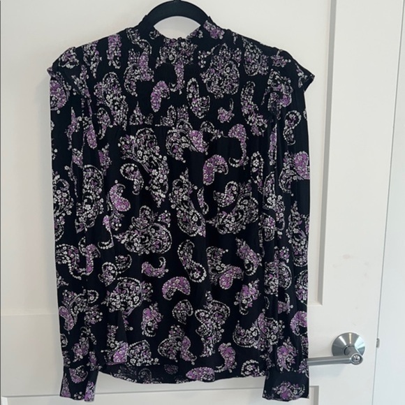 Black and Purple Paisley Women's Top - size small - Picture 2 of 10